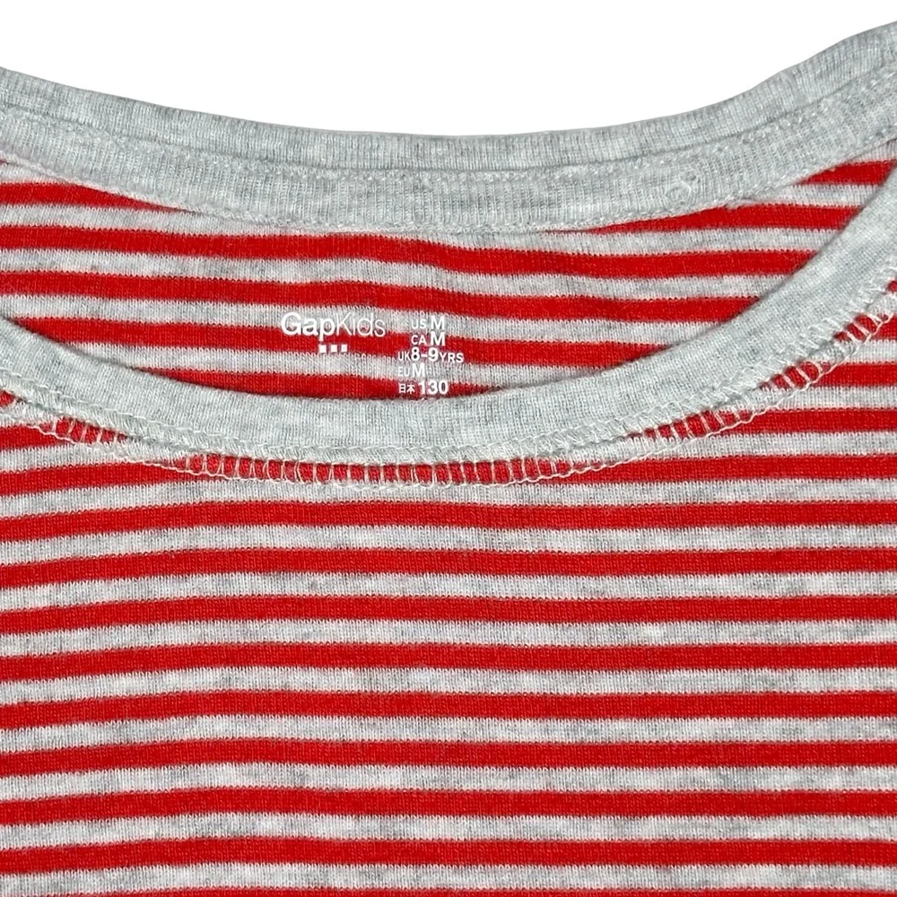 Gap SOFT Red And‎ Grey Stripe Tee